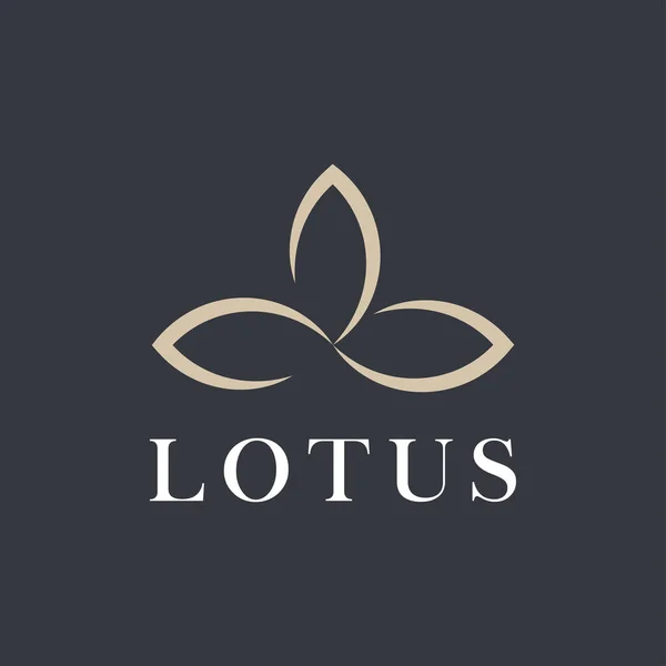 Lotus Flower Logo Abstract Salón Belleza Spa Marca Cosméticos Linear — Vector de stock