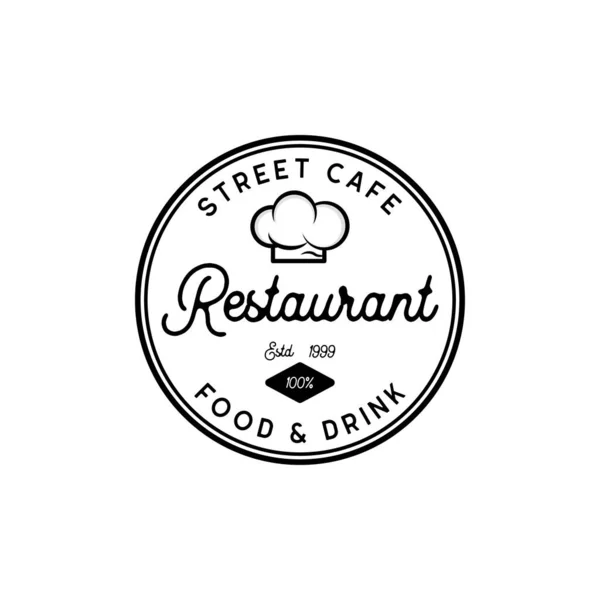 Logo Restaurant Vintage Badge Restaurant Modèle Emblème Vectoriel — Image vectorielle