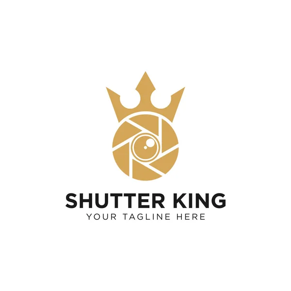 Royal King Crown Queen Shutter Lente Apertura Cámara Fotografía Logo — Vector de stock