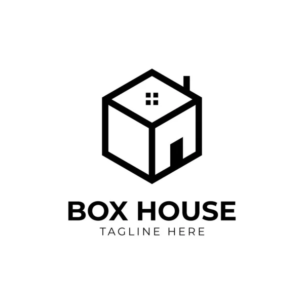 Logo Box House Design Loga Realitní Kanceláře — Stockový vektor