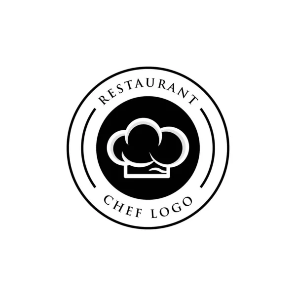 Restaurant Logo Met Chef Hoed Icoon Modern Lijn Concept — Stockvector
