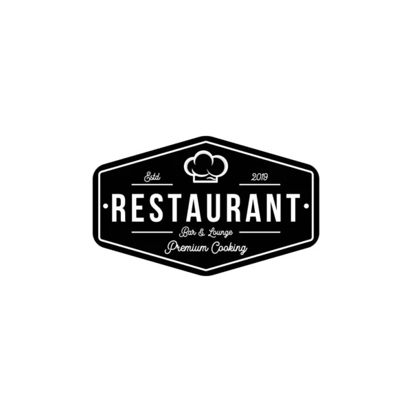 Klasik restoran logosu. Restoran rozeti, Vektör amblemi şablonu