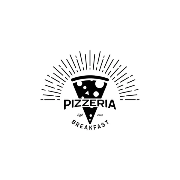 Rustieke Retro Vintage Pizza Pizzeria Logo Ontwerp — Stockvector