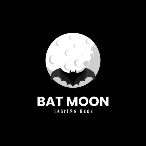 Bat Φεγγάρι Λογότυπο Διάνυσμα Διάνυσμα Έμπνευση Σχεδιασμού — Διανυσματικό Αρχείο