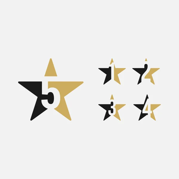 Set Nummer Star Logo Mall — Stock vektor