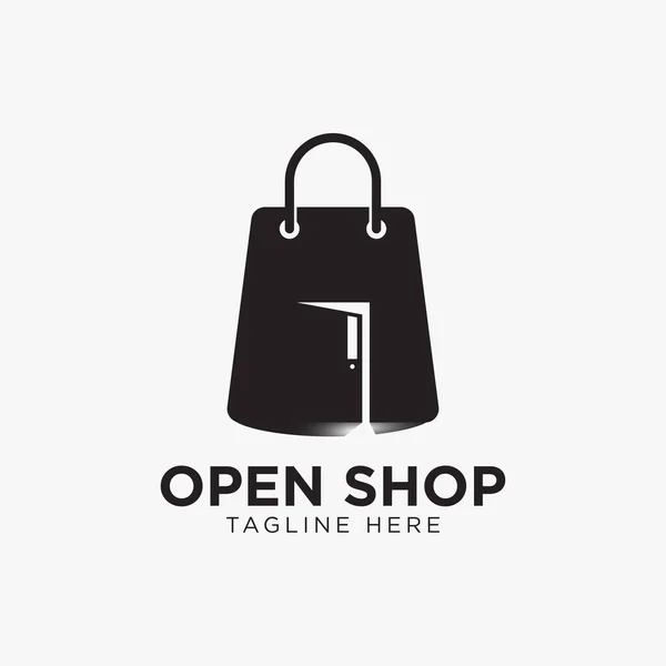 Alışveriş Çantası Kapı Vektör Logosu Tasarımı Konsepti Simgesi — Stok Vektör