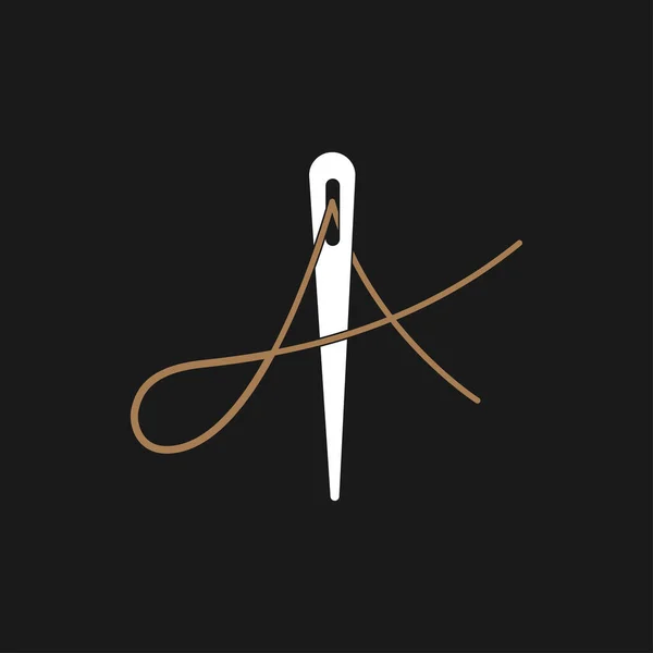 Abstrait Lettre Initiale Logo Sur Mesure Combinaison Fil Aiguille Avec — Image vectorielle