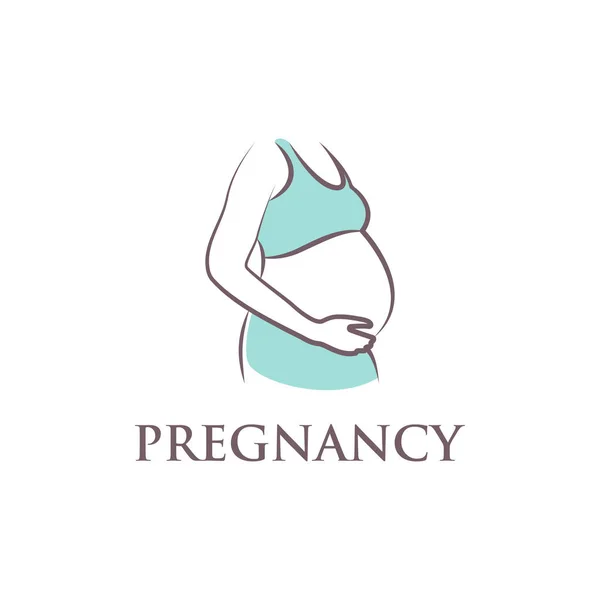Logotipo Del Embarazo Mujer Embarazada Vector Materno Ilustración — Archivo Imágenes Vectoriales