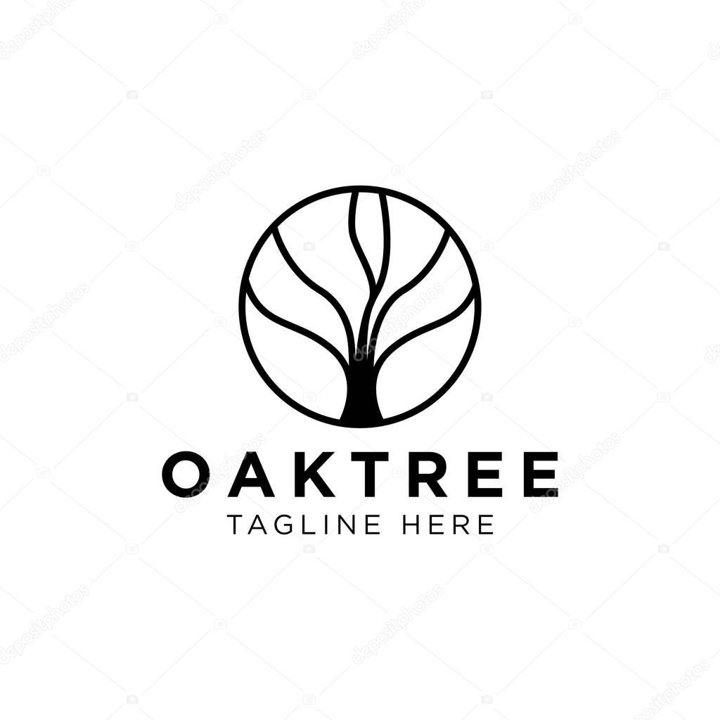 Simple oak tree logo design