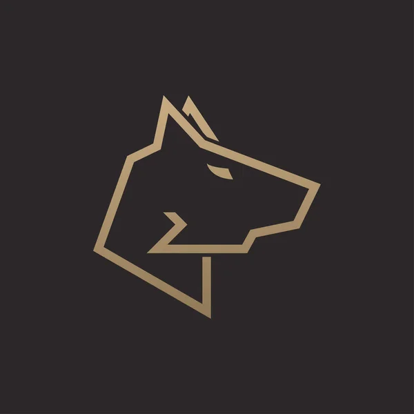 Abstrakte Luxus Wolf Kopf Logo Design Vorlage — Stockvektor