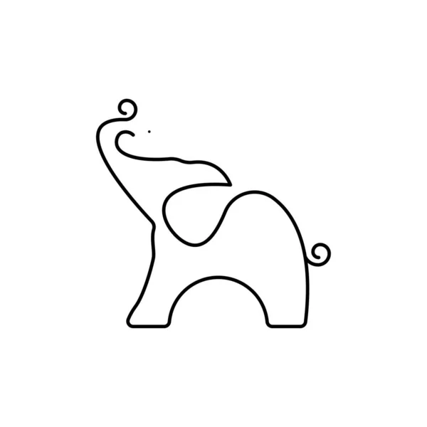 象の線のロゴのアイコンのデザインベクトル — ストックベクタ
