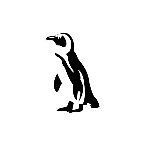 Pinguin Schwarze Silhouette Ikone Tierisches Symbol — Stockvektor