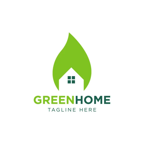Home Natureza Logo Designs Template Casa Combinada Com Folha —  Vetores de Stock