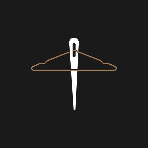 Design Logo Boutique Vêtements Mode Cintre Vêtements Avec Filetage Conception — Image vectorielle