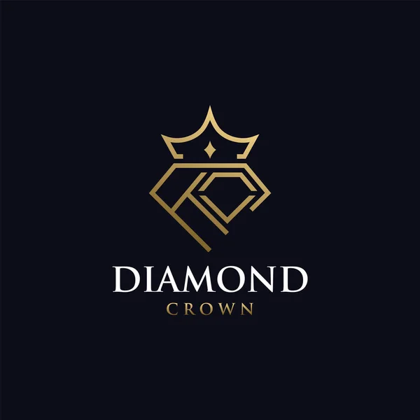 Diamond Crown Logo Design Sablon — Stock Vector