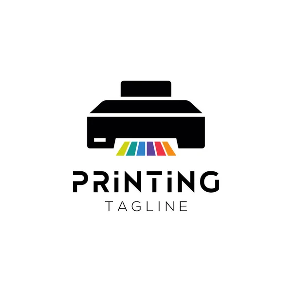 Yazıcı grafikleri ve renkli grafik çizgileri olan şirket logosu tasarımı
