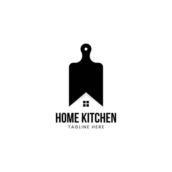 Schneidebrett Mit Home Kitchen Logo Symbol Symbol Vektor Grafik Design — Stockvektor