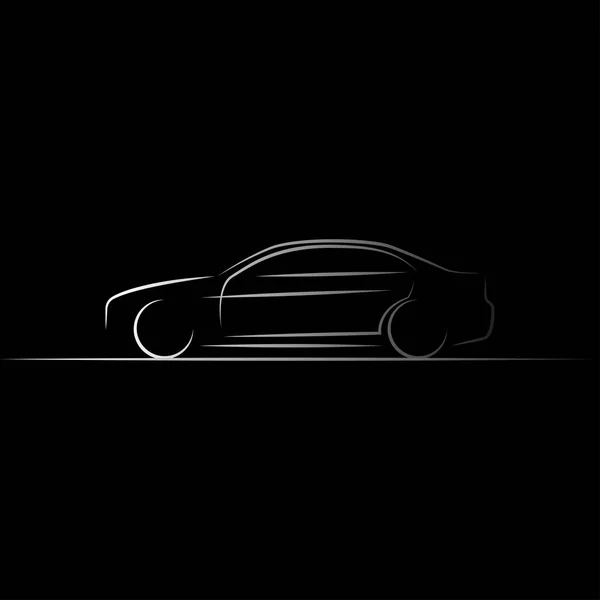 Automotive Car Logo Design Con Concept Sport Veicolo Icona Silhouette — Vettoriale Stock