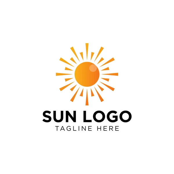 Сонячний Логотип Іконка Векторна Ілюстрація Шаблон Дизайну — стоковий вектор
