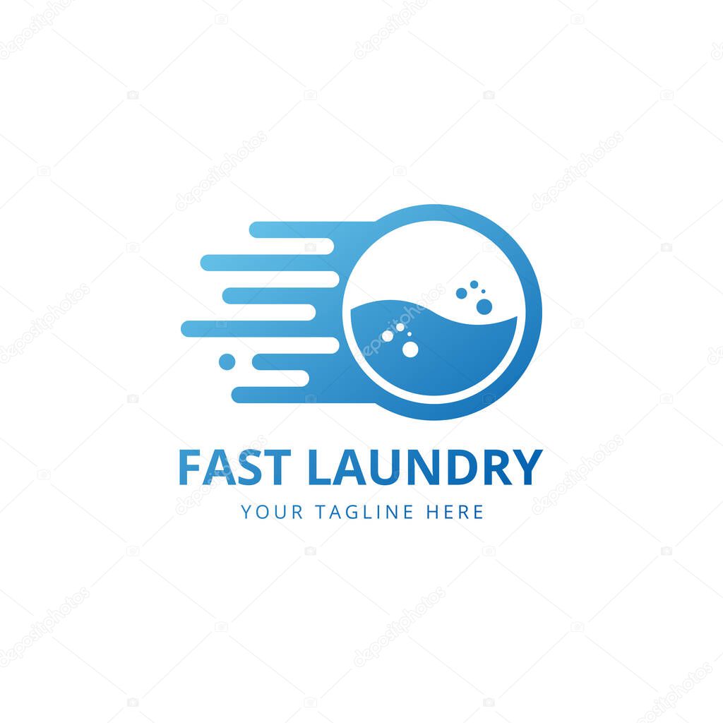 Fast Laundry logo designs concept vector, Fast Soda Drink logo template