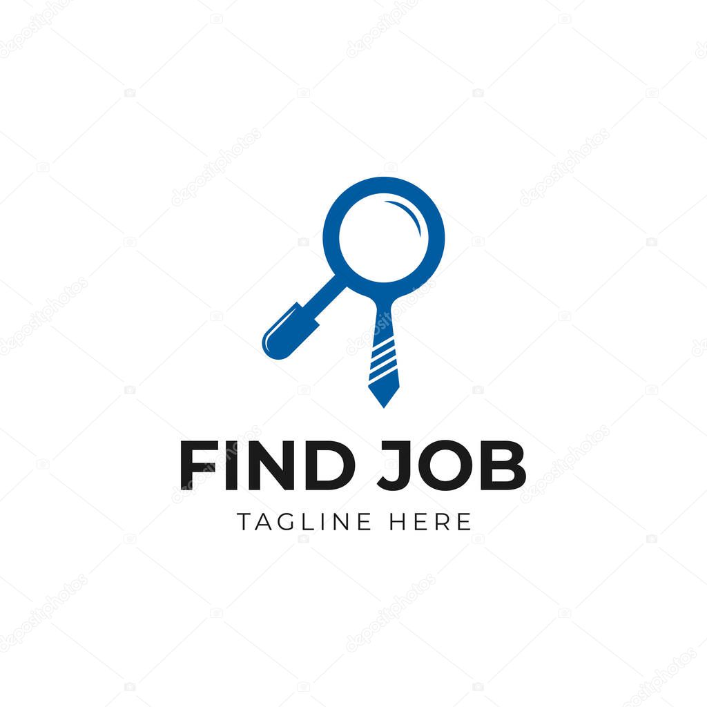 Creative Job hunter vector logo design template Vector illustration