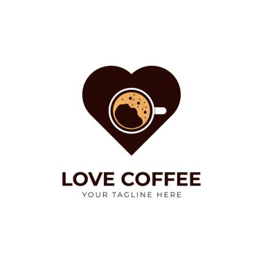 Vektör simgesi logo şablonu. Kahve aşkı.