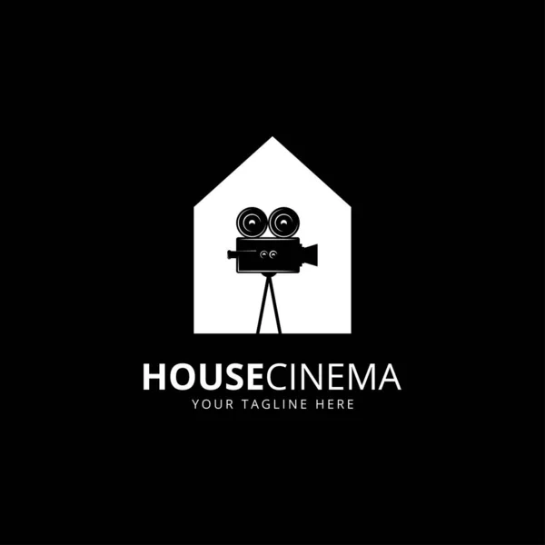 House Cinema Production Logo Design Template — Stockový vektor