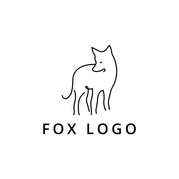 Modern Line Art Fox Logosu Tasarımı — Stok Vektör