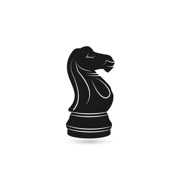 Black Chess Knight Horse Hengst Silhouette Ikone Logo Design — Stockvektor