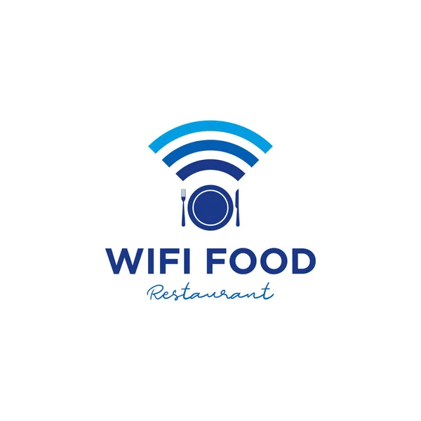 Wifi Food Icon Elemento Diseño Logotipo — Vector de stock
