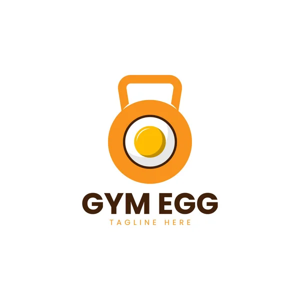 Conception Logo Fitness Oeuf Logo Fitness Alimentaire — Image vectorielle
