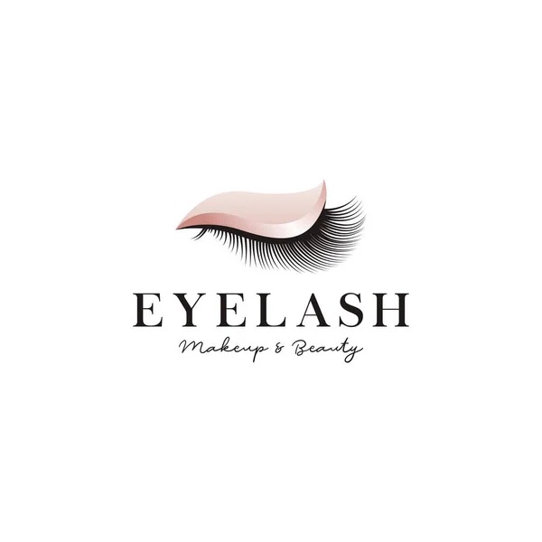 Luxury Beauty Eyelashes Extension Logo Design — Stock Vector