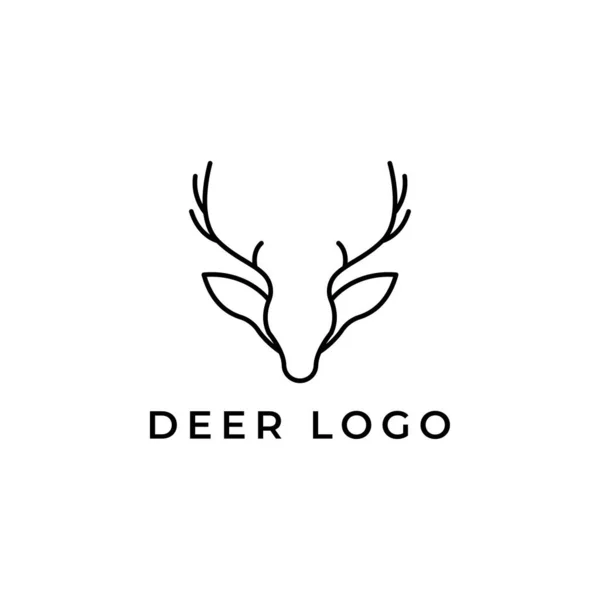 Línea Ciervos Del Bosque Icono Arte Logotipo Símbolo Vectorial Diseño — Vector de stock