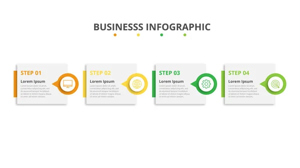 Conception Infographique Chronologique Avec Cercle Pour Modèle Entreprise Vecteur Étapes — Image vectorielle