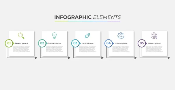 Διανυσματική Infographic Πρότυπο Σχεδιασμού Επιλογές Βήματα — Διανυσματικό Αρχείο