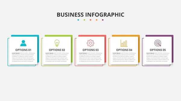 Presentation Business Infographic Template Options Vector Illustration — Stock Vector