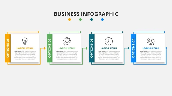 Présentation Business Infographie Modèle Avec Options Illustration Vectorielle — Image vectorielle