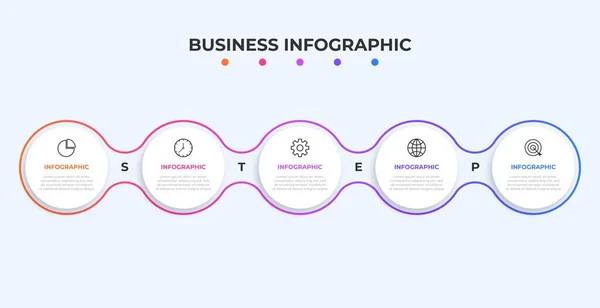 Präsentation Geschäftsinfografik Vorlage Mit Optionen Vektorillustration — Stockvektor