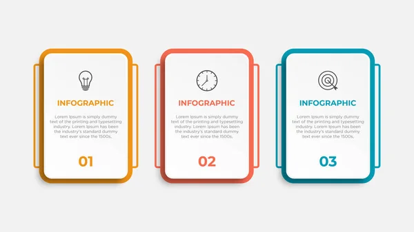 Modello Infografica Aziendale Etichetta Design Sottile Con Icona Opzioni Passaggi — Vettoriale Stock