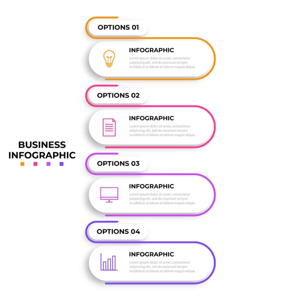 Modèle Conception Infographie Vectorielle Avec Options Étapes — Image vectorielle