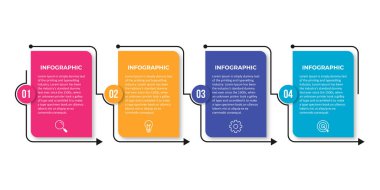 Vector Infographic label design template with icons and 4 options or steps. Can be used for process diagrams, presentations, workflow layouts, banners, flow charts, info graphs.