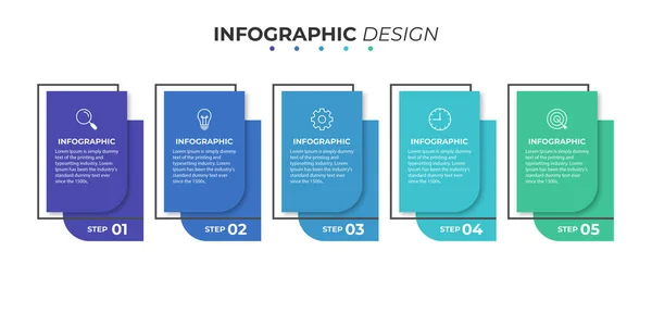 Conceito Criativo Para Infográfico Com Passos Opções Peças Processos Visualização — Vetor de Stock