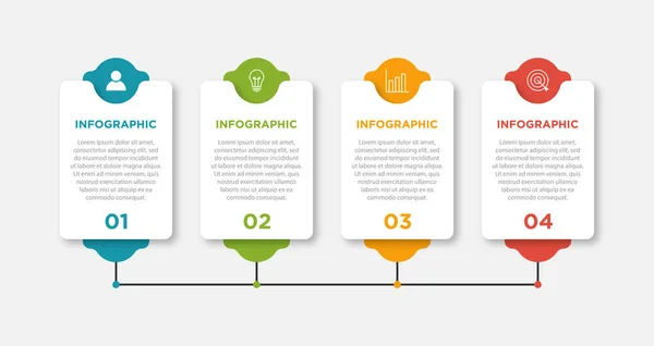 Modelo Design Infográfico Negócios Apresentação Passos —  Vetores de Stock