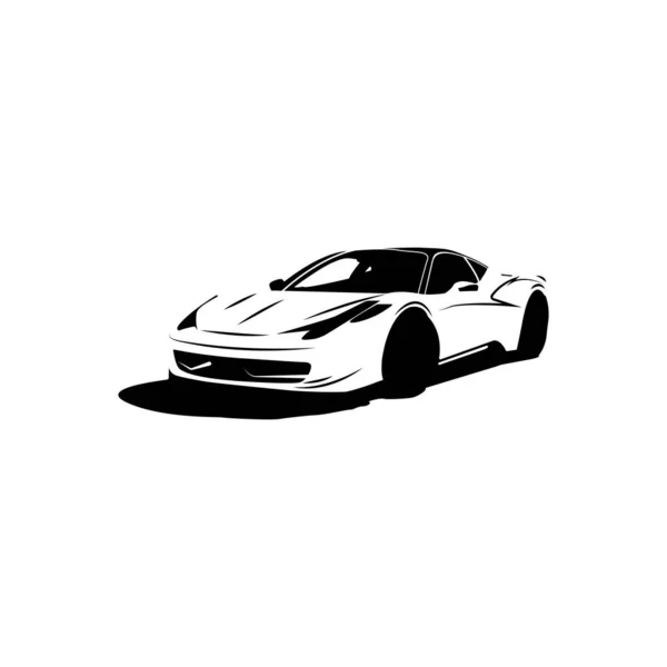 Дизайн Логотипа Авто Иконкой Спортивного Автомобиля Силуэт Концепция Белом Фоне — стоковый вектор