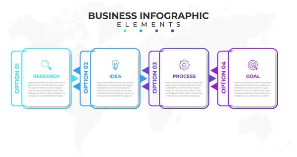 Вектор Шаблонов Бизнес Инфографики Иконками Вариантами Шагами Использоваться Процессов Презентаций — стоковый вектор