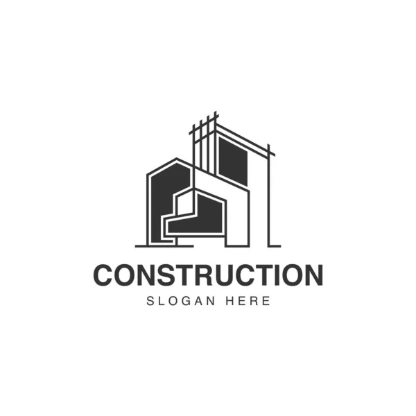 Architect House Logo Architectural Construction Design Vector — Stock Vector