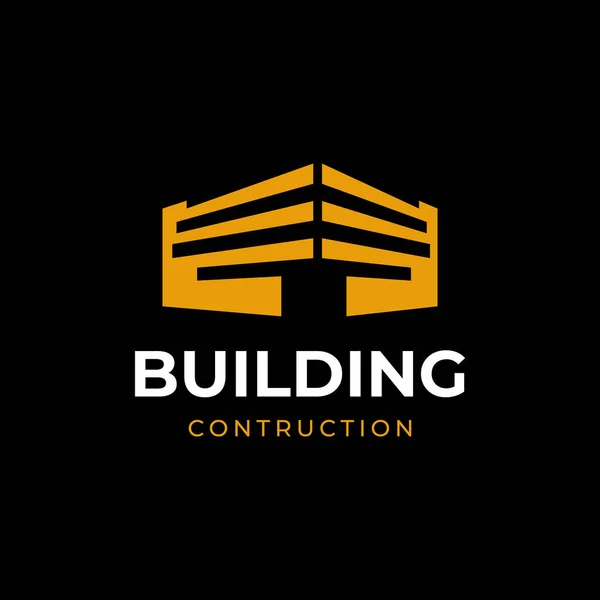 Kontruction Logo Şablon Tasarımı Ilham Kaynağı Oluşturuluyor — Stok Vektör