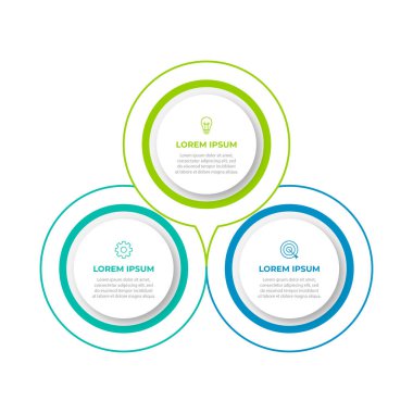 Vektör Infographic daire. Grafik, diyagram, grafik, web tasarım iş akışı düzenini, sayı seçeneklerini yuvarlak Bisiklete binme için şablon. 3 adımlar, parçalar, seçenekleri, aşamaları iş kavramı