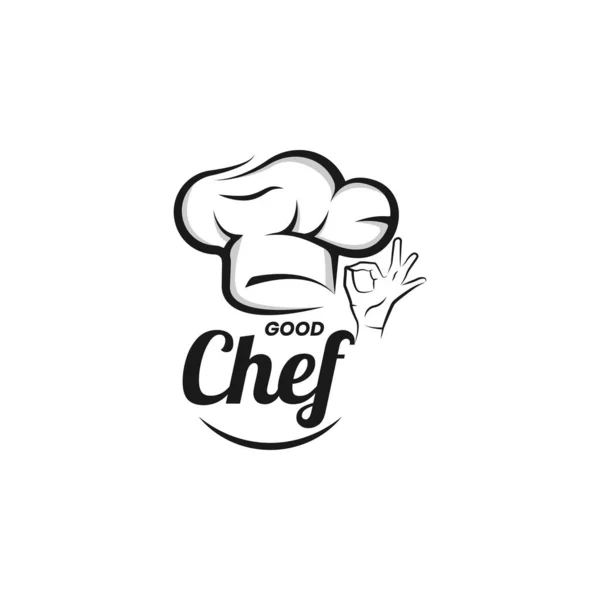 Templat Desain Logo Restoran Koki Yang Bagus - Stok Vektor