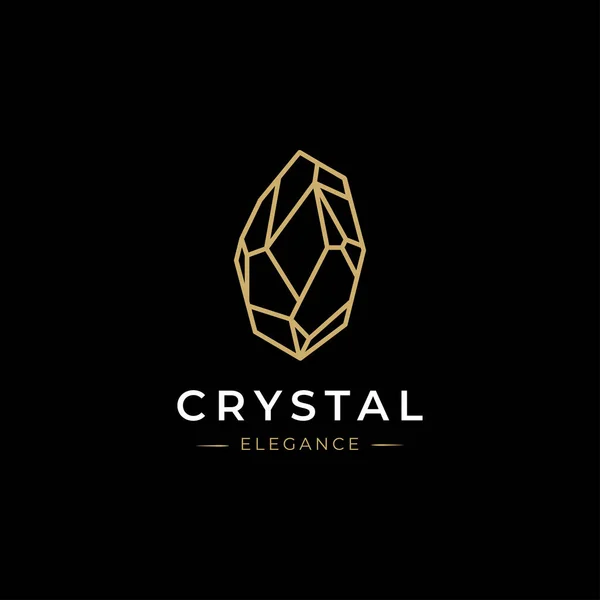 Crystal Gems Логотип Дизайна Векторного Шаблона Линейный Стиль Иконка Роскошный — стоковый вектор